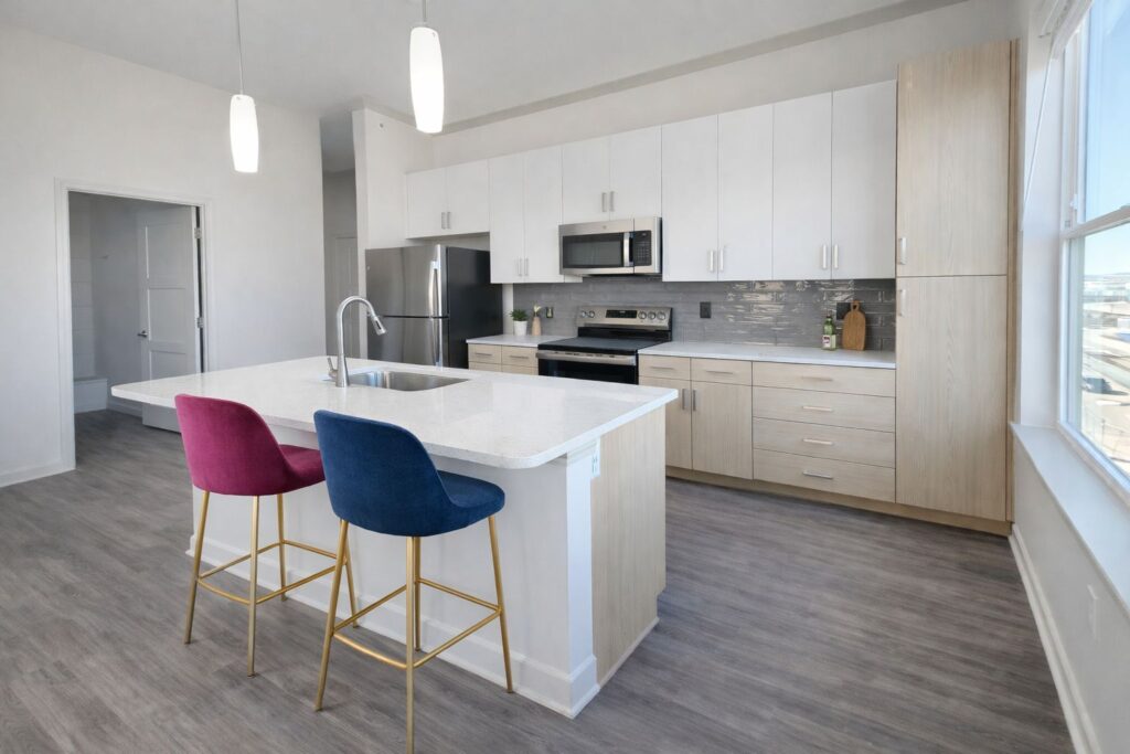 Kitchen Features Modern Stainless Steel Appliances